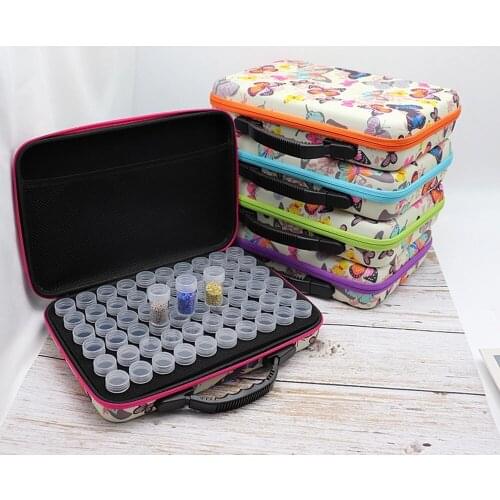 60 Bottles Diamond Painting Cross Stitch Accessories Tool Box Container Diamond Storage Bag Case 5D Embroidery Mosaic Kits