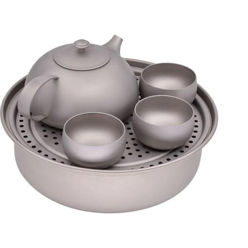 AIFreedom Pure titanium stone scoop pot household portable travel teapot full set