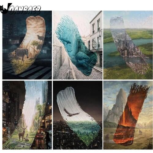 Diamond Painting Fantasy City Mosaic Set Animal Cross Stitch 5D Diy Oil Painting Rhinestone Hand Inlaid Home Decor Gift Design