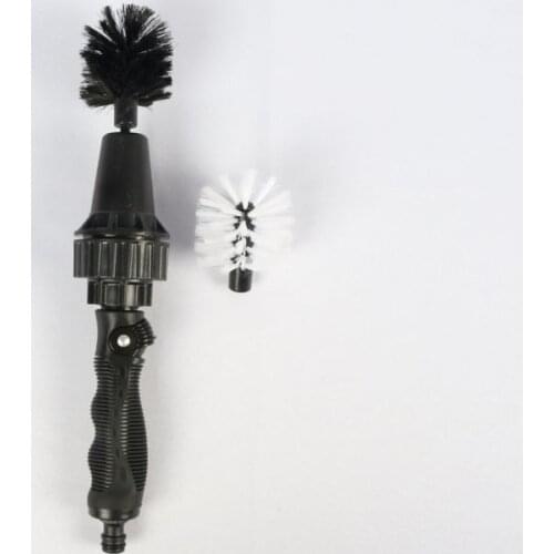 Car Handle Washing Brush Clean Tools Water-driven Rotating Cleaning Brush for Car Motorcycle Bicycle Wheel Tire Rim Brush