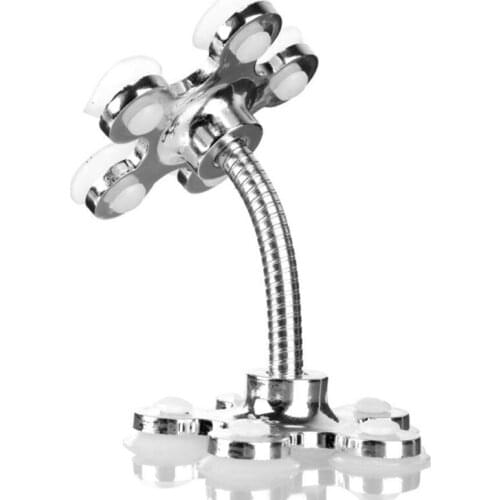 Car Double Suction Cup Mobile Phone Holder Petal Shaped Sucker Universal Vehicle Bracket Automobile Cellphone Stand