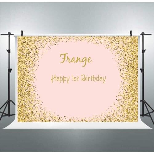 BEIPOTO Custom Pink Gold Polka Dot Adults baby shower Birthday party banner dessert table photo backdrop photography background