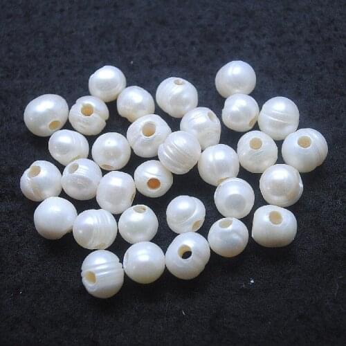 20PCS Nature Cultured Freshwater Pearl Loose Shell Beads Accessory 9-10MM Inner Hole 3.0MM White Colors Potato Shape Free Ships