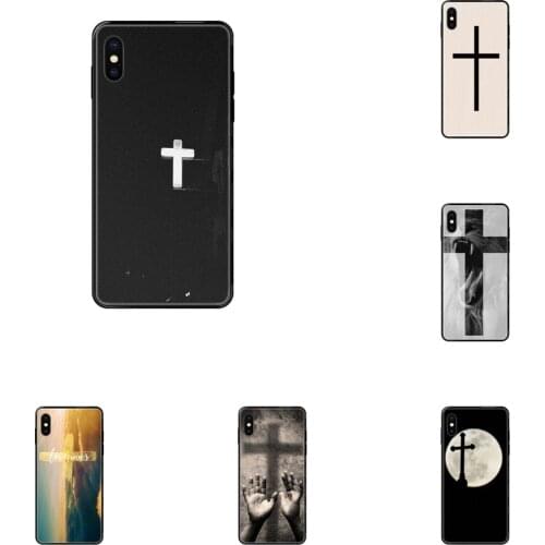 Black Soft TPU Phone Cover Colo White Cross Jesus For Huawei Honor Mate Play V10 View 10 20 20X 30 Lite Pro Y3 Y5 Y9 Nova 3 3i