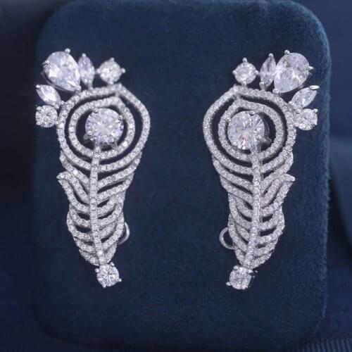 Designer Fashion 925 Sterling Silver Jewelry 3A Cubic Zirconia Party Earring