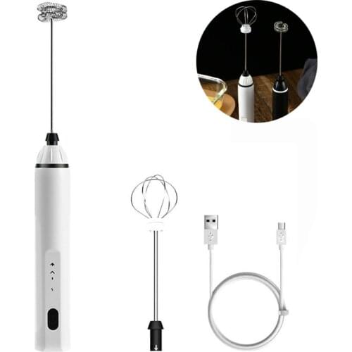 Electric Egg Beater Frother Foamer Milk Drink Coffee Whisk Mixer USB Recharge Mini Handle Stirrer Practical Kitchen Cooking Tool