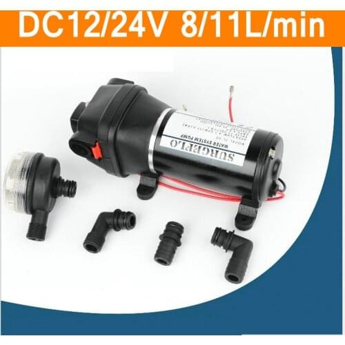 DC12V 24V 10L/min Horizontal Water Pump Mini Diaphragm Pump Household Heavy Power For Marine RV Recreational Vehicle Boat Pump