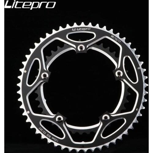 LP Litepro Bicycle Chainring Double 130BCD 53T -39T Bike Road MTB Round Aluminum Alloy Dual Chain Ring For 9/10/11 Speed Chain
