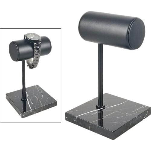 Marble Base Bracelet Bangle Display Holder PU Leather T-bar Watch Stand Rack