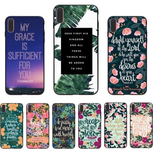 IMIDO Bible Verse Philippians Jesus Christ Christian Soft case For Iphone 5S SE 6 6S 6PLUS 6SPLUS 7 8 7PLUS 8PLUS X XS XR XSMAX