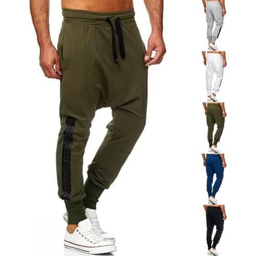 2020 New Fashion Casual Trousers Mens Personality Stitching Decoration Tooling Sports Pants