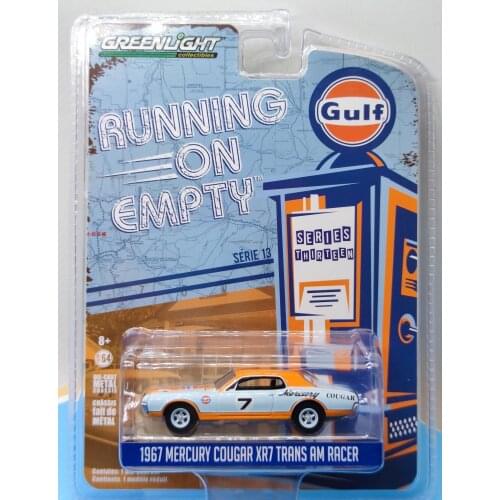 NEW GreenLight 1:64 1967 Mercury COUGAR XR7 Trans Am RACER gulf #7 Collection Metal Die-cast Simulation Model Cars Toys