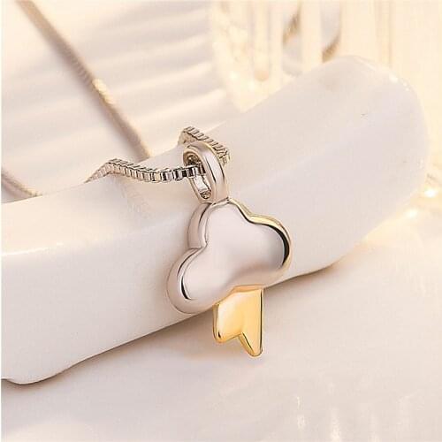 Cloud and Lightning Necklace For Women Gold Silver Color Box Chain Necklace Stainless Steel Jewelry Best Friend Christmas Gift