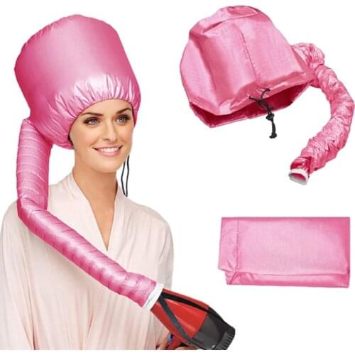 Portable Bonnet Hood Hair Dryer Attachment Adjustable Extra Large Hat with Extended Hose Headband Deep Conditioning Cap