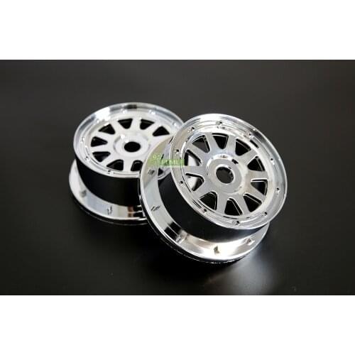 Plastic Chrome Front Wheel Hub 2PCS Fit for 1/5 HPI ROVAN KM BAJA 5B 5T 5SC RC CAR PARTS