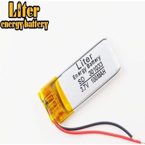 3.7V polymer lithium battery 301033 301035 100MAH MP4 MP3 Bluetooth earphone small toy sound recording pen