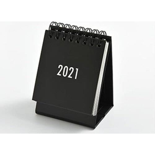 Mini Portable 2021 Year Calender 2020-2021 Desk Calendar Desktop Standing Flip Monthly Calender for Organizing and Planning