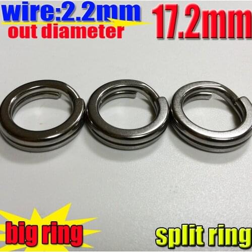 Large very split rings Wire:2.2mm Test 155kg outside diameter 17.2MM 304 stainless steel 200PCS/LOT
