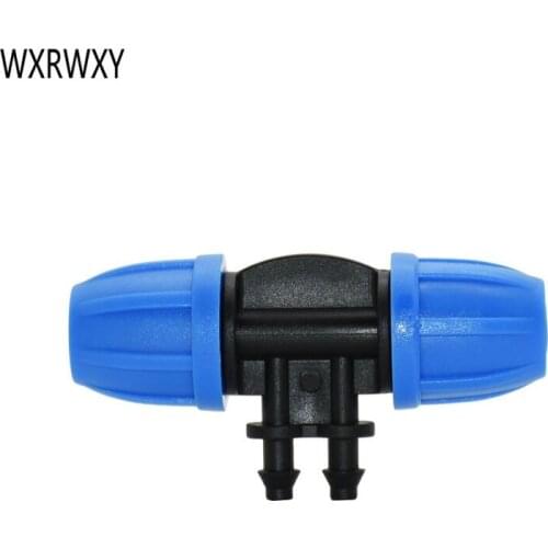 Garden hose tee 3/8" to 1/4" Reducer tee splitter 2-way drip irrigation pipe fitting lock nut 8/11 to 4/7 Connector 40pc