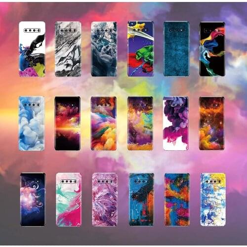 3D Colorful Watercolor Oil Paint Style Matte Skin Phone Back Wrap Sticker For SAMSUNG Note 20 S20 Ultra S10+ S9+ Note 10 Plus 9