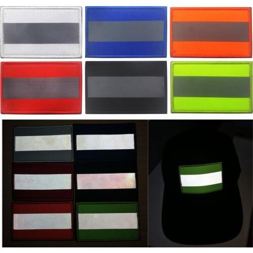 Reflective Fastener Safety Patch Hook Loop Firefighter Rescue Police EMT EMS Hi Vis Strip Patch Badge Applique