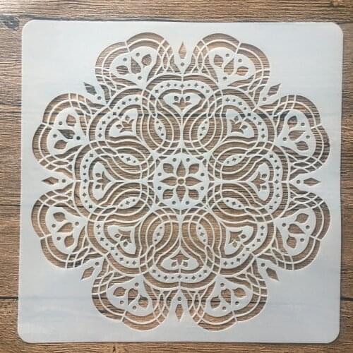30x30cm Large Geometry Round Mandala Stencils DIY Wall Painting Scrapbook Coloring Embossing Album Decorative Stencil