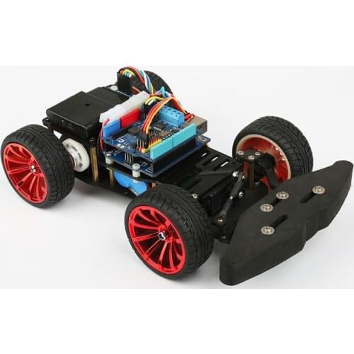 Smart car chassis steering steering 4WD trolley rear drive metal motor PS2 handle control