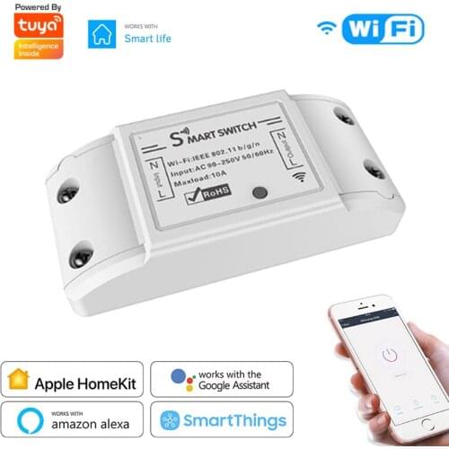 Tuya WiFi Smart Light Switch Smart Home 10A Universal Breaker Moudle Timer Works With HomeKit Voice Control Alexa Google Home