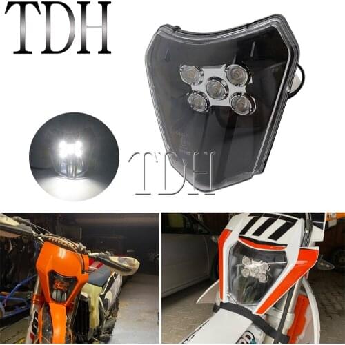 Universal Motocross LED E8 Headlight Head Lamp Light For 250 300 350 450 500 690 SMC EXC XC-W EXC-F EXC Six Days FC FE TC TE