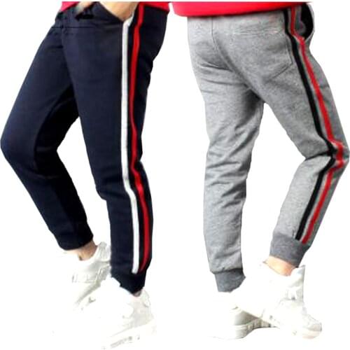 Spring Autumn Korean version sports pants in big children hit color student cotton clothes anti-mosquito childr quality clothing