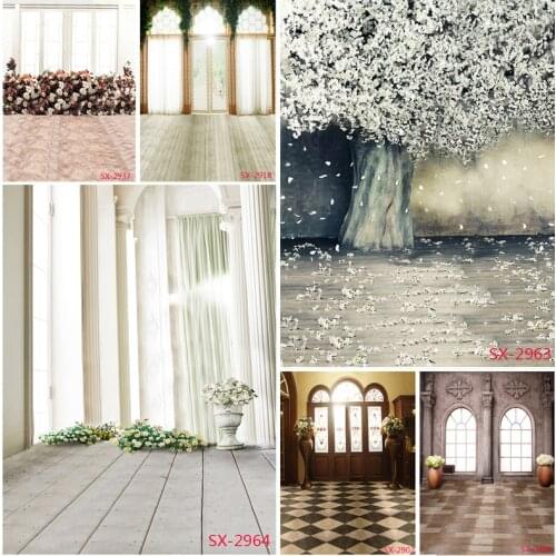 Vinyl Photography Backdrops Prop Flower Wood Floor Castle Wedding Theme Photo Studio Background 2157 YXFL-52