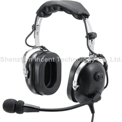 VOIONAIR Black Pilot Headset PNR (Passive Noise Reduction) Aviation Headset IN-1000