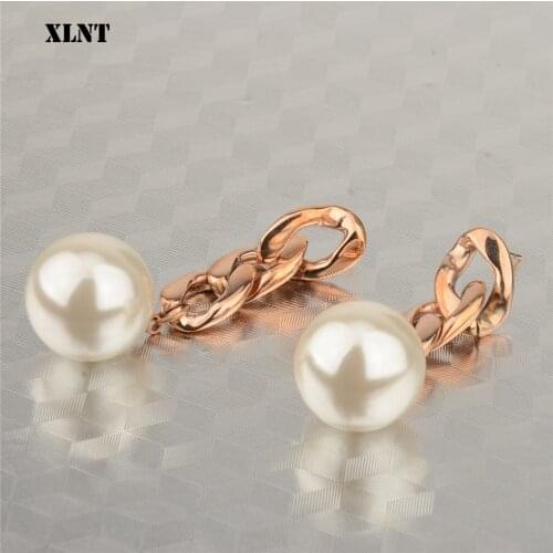 XLNT Vintage Simulated-pearl Geometric Women Dangle Earrings Pearl Earrings Bohemian Drop Earrings