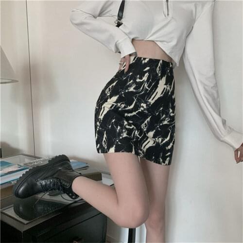 2020 HOT Women skirt High waist Tie dye Black Mini skirt A-line Fashion High quality All-match female short skirt