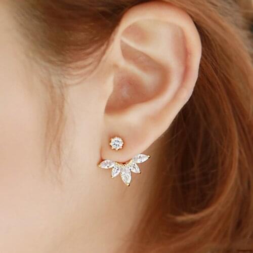 Female earrings 1 pair of fashion flower earrings crystal rhinestone ear flower shape earrings earrings серьги gift женские #40