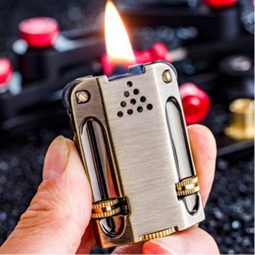 Zorro Retro Flint Lighter Copper Grinding Wheel Petrol Kerosene Lighter Free Fire Torch Oil Windproof Gasoline Cigarette Lighter