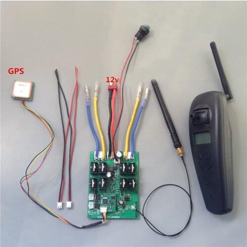 1Set 895 Brushed ESC Kit 2.4G Receiver Module+ GPS+ Transmitter for RC Bait Boats 390 550 775 895 Motors