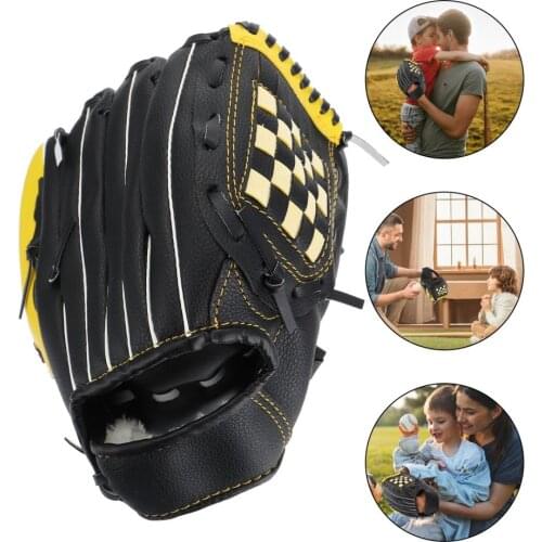1Pc Creative Sports Glove Baseball Glove Durable Softball Glove (Yellow Black)