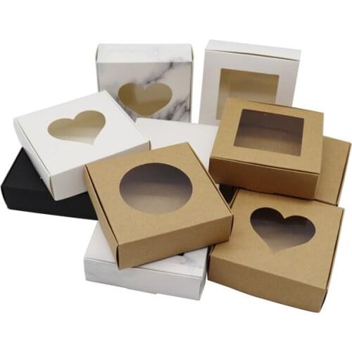 100Pcs Marble Paper Boxes Jewelry Accessories Carrying Storage Wedding Party Jewelry Gift Packaging Boxes