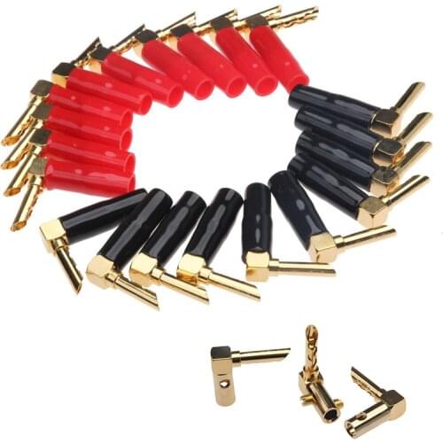 20Pcs Speaker Wire Pin Plug Banana Connectors 4.3mm Gold Plated Audio Speaker Cable Wire Connectors
