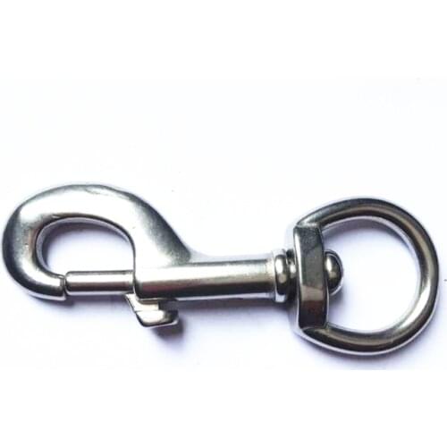 20 Pieces/Lot Stainless Steel Metal Silvery Curved Lobster Clasps Swivel Trigger Round Swivel Eye Bolt Snap Hook With Spring