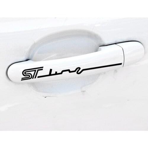 5 Sets Customizable ST Sport turbo Door handle Stickers Decal Car-Styling for ford vw volkswagen toyota nissan opel renault lada