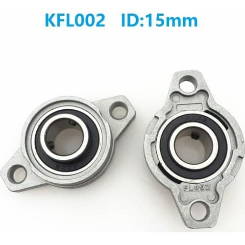 50pcs/lot KFL002 15mm Bore Diameter Zinc Alloy Bearing Units 15 mm Flange Pillow Block Bearing For CNC FL002