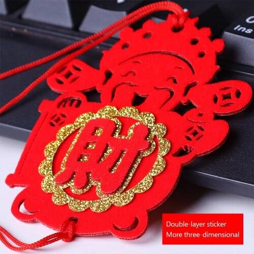 6pcs/lot Home Mini Hanging Lantern Decor For Bonsai Traditional China Theme Red Best Wishes 2021 Chinese New Year Decorations