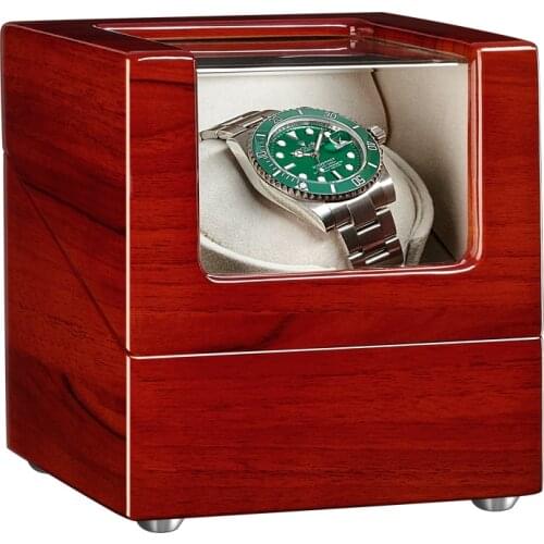 AAA Quality 5 Modes Single Watch Winder with Quiet Motor Applewood White PU Leather Interior Ultra-quiet Japanese motor