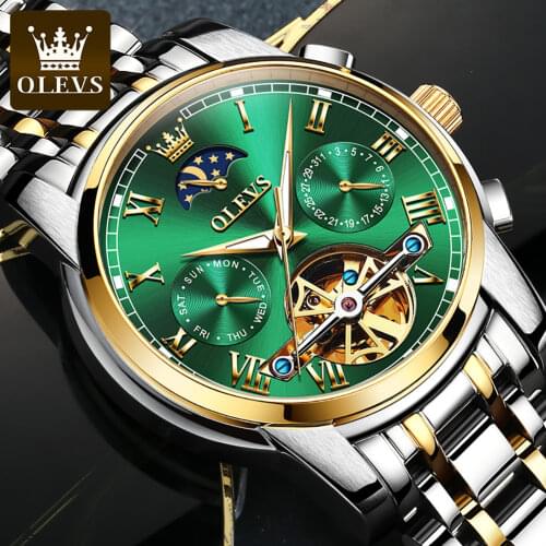 Top brand luxury mens watch male clock date sports military clock stainless steel strap mechanical business mens watch gift