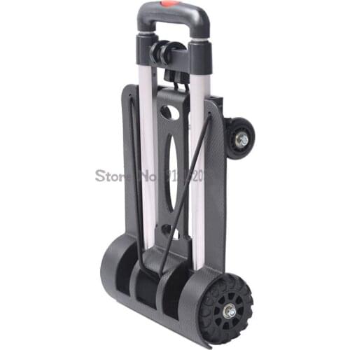 Four-wheeled Shopping Cart, Mute Trolley, Foldable Portable Ultra-light Household Luggage Trolley Trolley Stocking Trolley