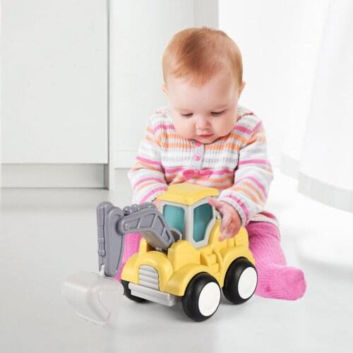 Children Engineering Vehicle Car Push Type Inertia Pull Back Simulation Excavator Bulldozer Crane Baby Educational Kids Toy