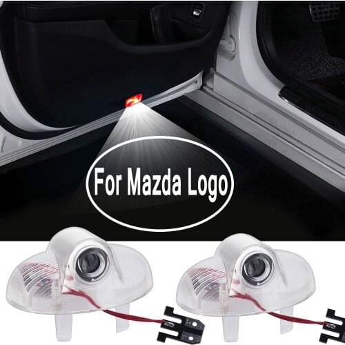 For MAZDA Logo Car Door LED Light 12V Badge Ghost Shadow Projector Welcome Light For RX-8 CX-9 RUIYI A8 6 8 Car Styling