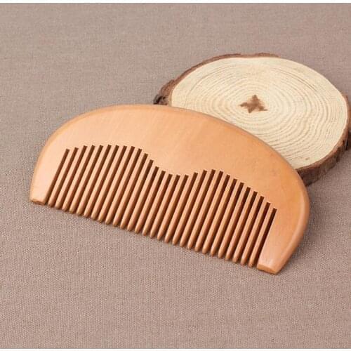 Customized Engraved Your Logo Natural Peach Wooded Comb Beard Comb Pocket Comb Wholesale 200pcs